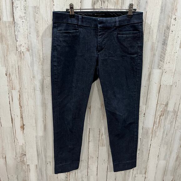 Banana Republic Sloan Dark Wash Crop Pants Jeans Womens Size 4 Petite - Picture 1 of 9